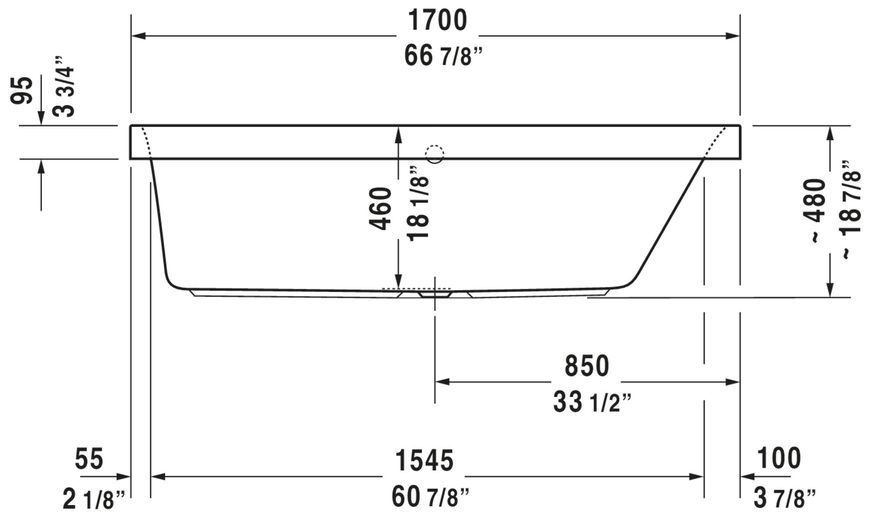 Duravit Happy D.2 Ванны Белый цвет 1700x700 mm, 700311000000000 700311000000000 фото
