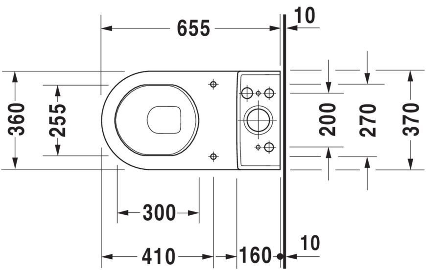 Duravit Starck 3 Унітаз підлоговий Білий колір 655 mm, 126092000 126092000 фото