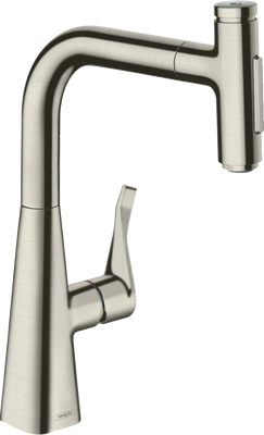 Змішувач hansgrohe Metris Select M71 для кухонного миття з висувним душем, під сталь 73817800 73817800 фото