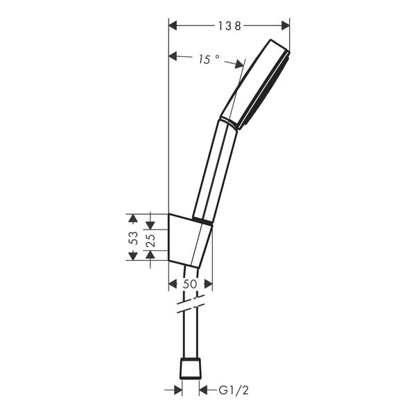 Hansgrohe PULSIFY Душевой набор с держателем 105 1jet, шланг 125 см, матовый белый, 24301700 24301700 фото