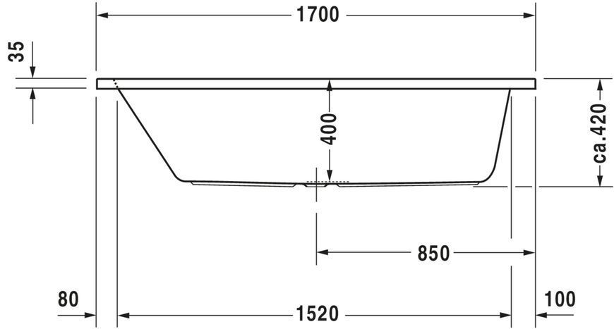 Duravit D-Code Гидромассажная ванна Белый цвет 1700x700 mm, 760097000JP1000 760097000JP1000 фото