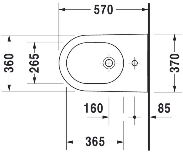 Duravit Starck 2 Биде отдельно стоящее Белый цвет 570 mm, 22551000001 22551000001 фото