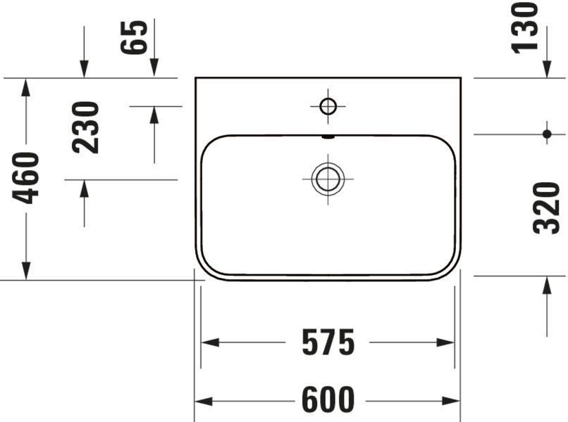 Duravit Happy D.2 Plus Накладна раковина, Білий колір Глянцевий - Глянцевий, 600 мм, 2360600000 2360600000 фото