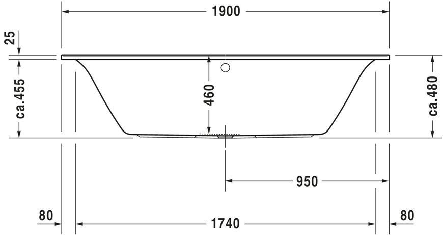 Duravit Darling New Гидромассажная ванна Белый цвет 1900x900 mm, 760245000AS0000 760245000AS0000 фото