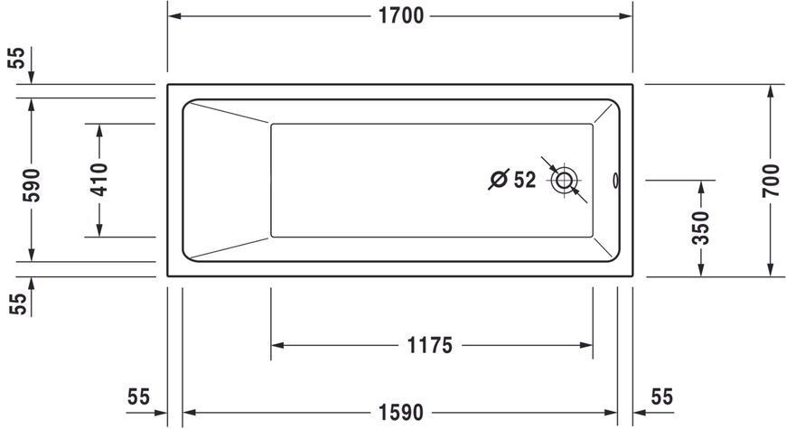 Duravit Vero Air Гидромассажная ванна Белый цвет 1700x700 mm, 760411000AS0000 760411000AS0000 фото