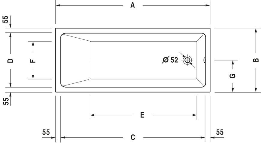 Duravit Vero Air Гидромассажная ванна Белый цвет 1700x700 mm, 760411000AS0000 760411000AS0000 фото