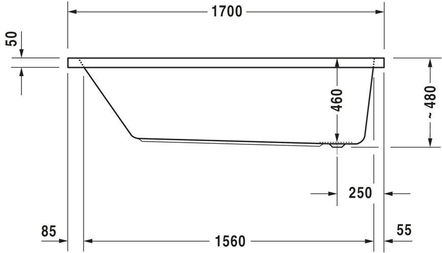 Duravit Vero Air Гидромассажная ванна Белый цвет 1700x700 mm, 760411000AS0000 760411000AS0000 фото