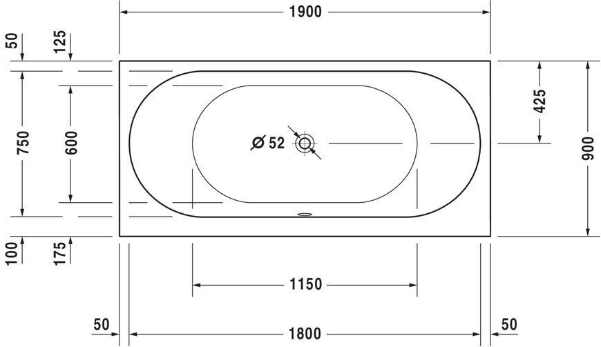 Duravit Darling New Гидромассажная ванна Белый цвет 1900x900 mm, 760245000AS0000 760245000AS0000 фото