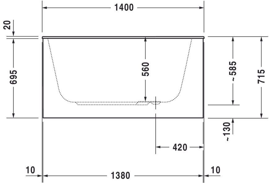 Duravit DuraStyle Ванни Білий колір 1400x800 mm, 700233000000000 700233000000000 фото
