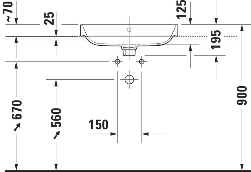 Duravit Happy D.2 Plus Накладна раковина, Білий колір Глянцевий - Глянцевий, 600 мм, 2360600000 2360600000 фото