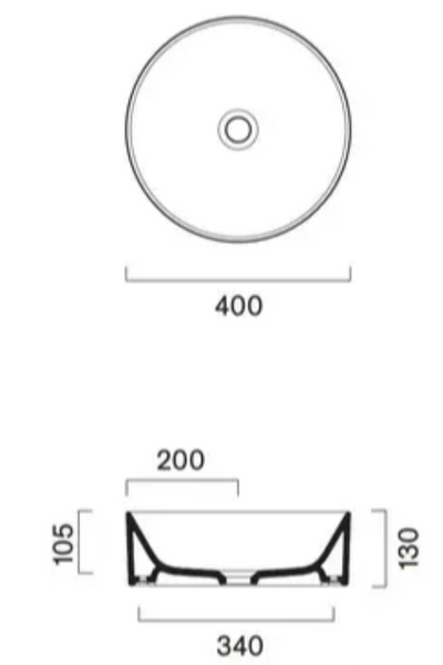 CATALANO ZERO 140TZECS Раковина D.40 см, cemento satinato, 0123400023 0123400023 фото