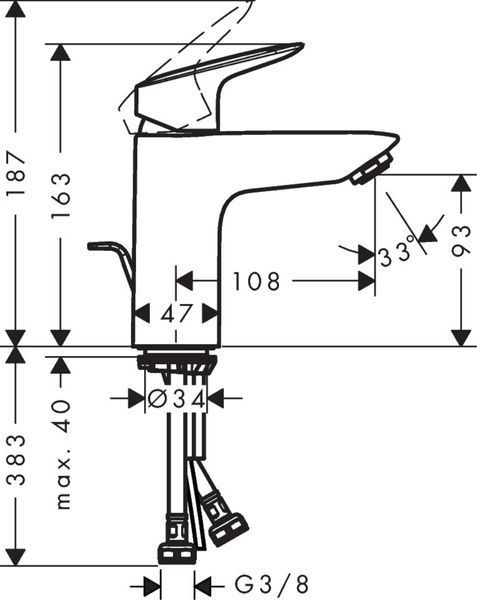 Змішувач hansgrohe Logis для раковини, хром 71171000 71171000 фото