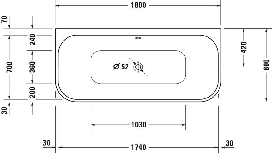 Duravit Happy D.2 Plus Гидромассажная ванна Графит 1800x800 mm, 760451800CE1000 760451800CE1000 фото