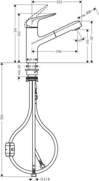 Смеситель hansgrohe Focus M42 для кухонной мойки 71814800 71814800 фото
