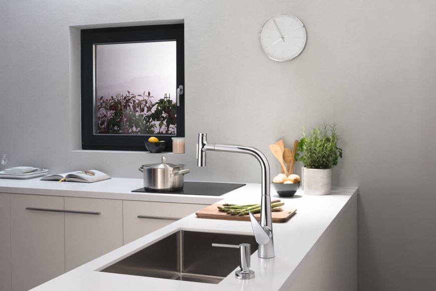 Смеситель hansgrohe Talis Select M51 для кухонной мойки с выдвижным душем, под сталь 73867800 73867800 фото