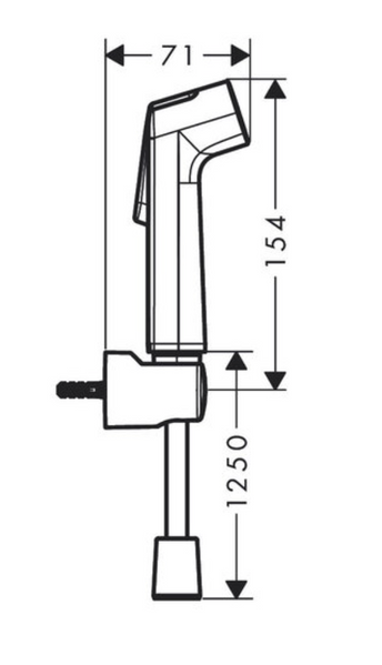 HANSGROHE BIDETTE 1 jet S Гігієнічний душ зі шлангом та тримачем, хром, 29234000 29234000 фото