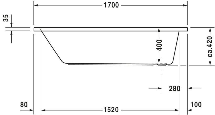 Duravit D-Code Гидромассажная ванна Белый цвет 1700x750 mm, 760100000JP1000 760100000JP1000 фото