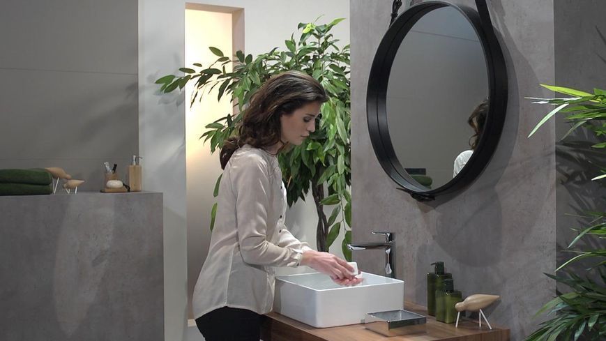Змішувач hansgrohe Talis E для раковини з високим зливом та зливним гарнітуром, золото 71716990 71716990 фото