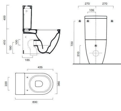 Catalano SFERA Комплект: Унитаз безободковый напольн 62х35 с бачком,механизмом, крышкой soft close и набором креплений, 1MSFERA 1MSFERA фото