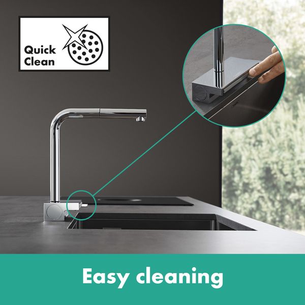 Змішувач hansgrohe Aquno Select M81 для кухонного миття з висувним душем, під сталь 73830800 73830800 фото