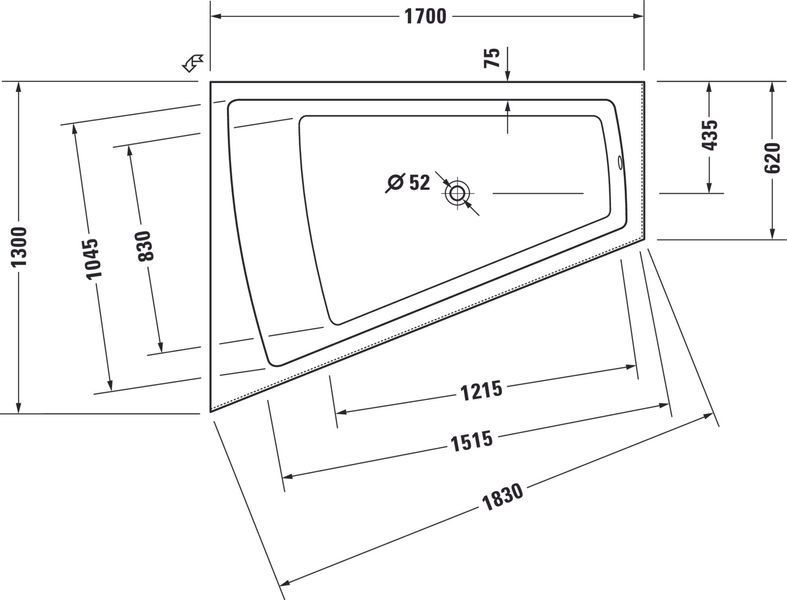 Duravit Paiova Гідромасажна ванна Білий колір 1700x1300 mm, 760266000CE1000 760266000CE1000 фото
