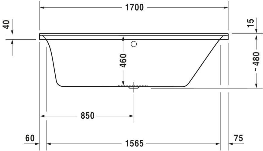Duravit P3 Comforts Гидромассажная ванна Белый цвет 1700x750 mm, 760376000CL1000 760376000CL1000 фото