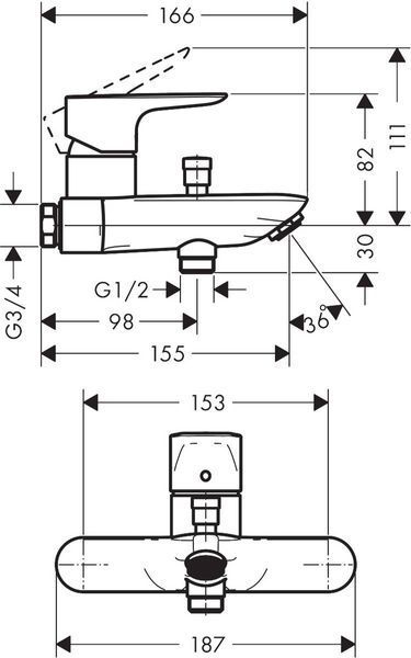 Смеситель hansgrohe Talis E для ванны 71741000 71741000 фото