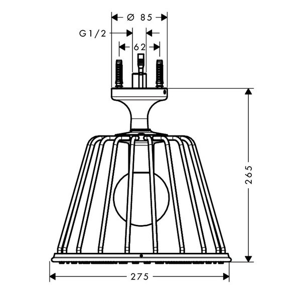 AXOR Верхній душ Axor LampShower 1jet, з стельовим приєднанням, дизайн Nendo, 26032000 26032000 фото