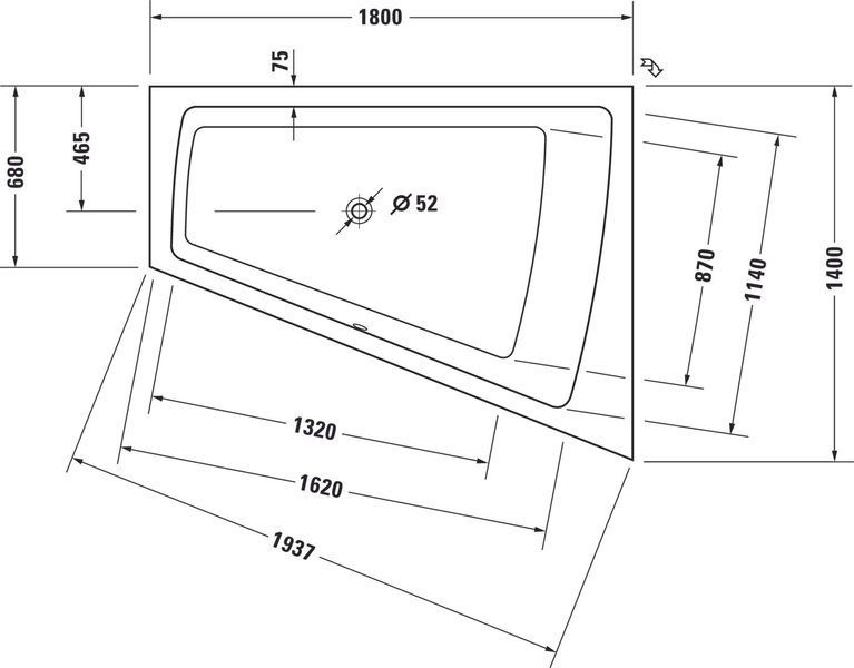 Duravit Paiova Гидромассажная ванна Белый цвет 1800x1400 mm, 760217000CL1000 760217000CL1000 фото
