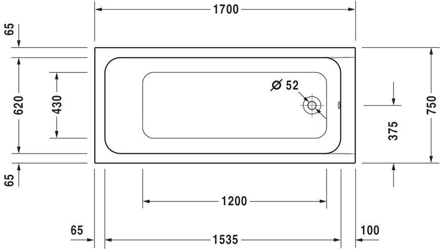 Duravit D-Code Ванни Білий колір 1700x750 mm, 700100000000000 700100000000000 фото