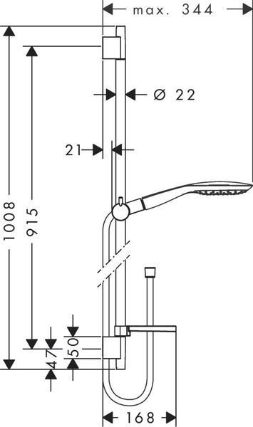 Душевой набор hansgrohe Raindance Select E 150 3jet/Unica S Puro 90, хром 27857000 27857000 фото