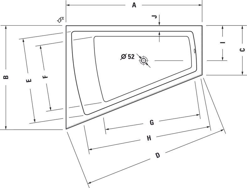 Duravit Paiova Гидромассажная ванна Белый цвет 1700x1300 mm, 760266000CP1000 760266000CP1000 фото
