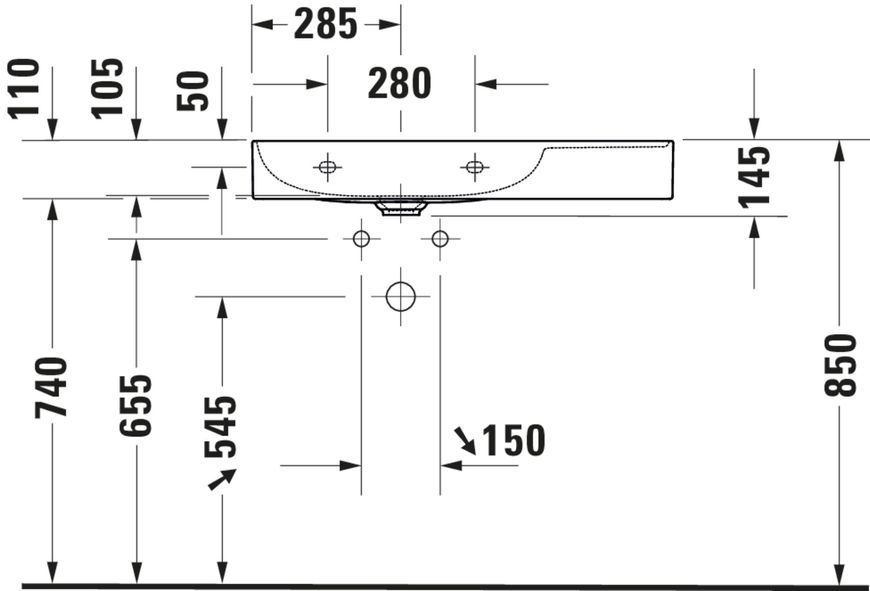 Duravit DuraSquare Умивальник Білий колір 800 мм, 23488000441 23488000441 фото
