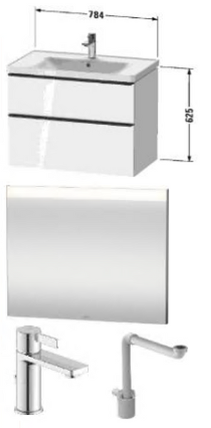 DURAVIT D-NEO Комплект мебели для ванной комнаты, белый/хром, D-NEO/800/18 D-NEO/800/18 фото