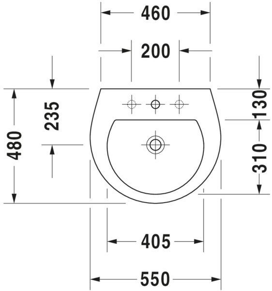 Duravit Darling New Умивальник Білий колір 550 мм, 2621550030 2621550030 фото