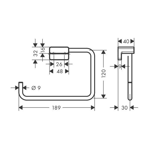 Hansgrohe ADDSTORIS Тримач рушників кільце, хром, 41754000 41754000 фото
