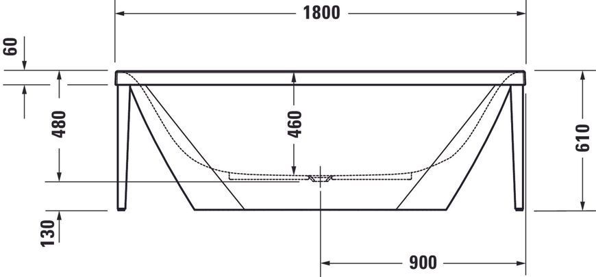 Duravit XViu Ванны Белый цвет 1800x800 mm, 700443000B20000 700443000B20000 фото