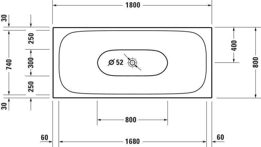 Duravit XViu Ванны Белый цвет 1800x800 mm, 700443000B20000 700443000B20000 фото
