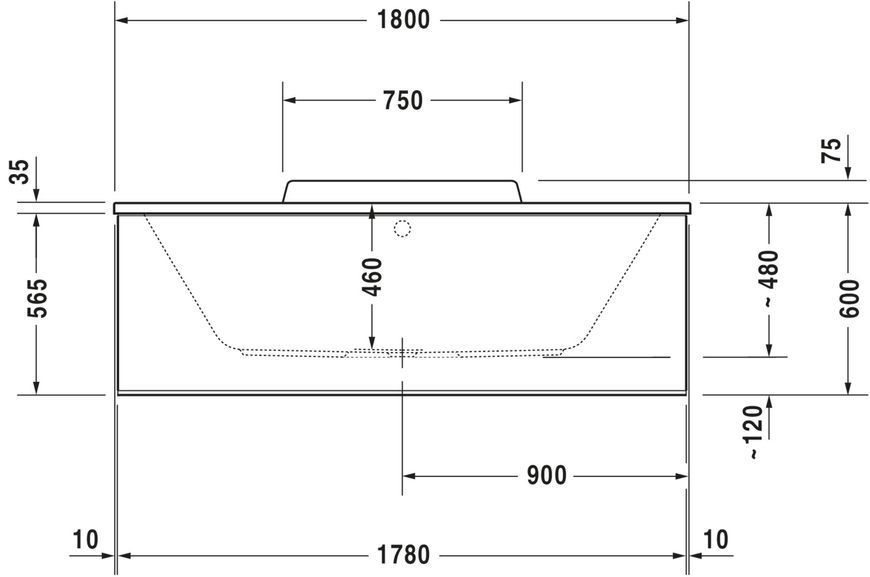 Duravit DuraStyle Гидромассажная ванна Белый цвет 1800x800 mm, 760298000JS1000 760298000JS1000 фото