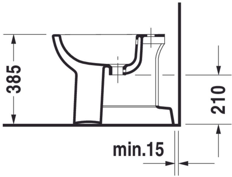 Duravit D-Code Биде отдельно стоящее Белый цвет 525 mm, 22371000002 22371000002 фото