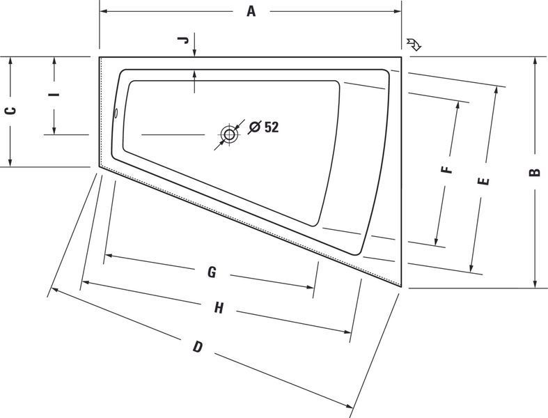 Duravit Paiova Гідромасажна ванна Білий колір 1700x1300 mm, 760267000CE1000 760267000CE1000 фото