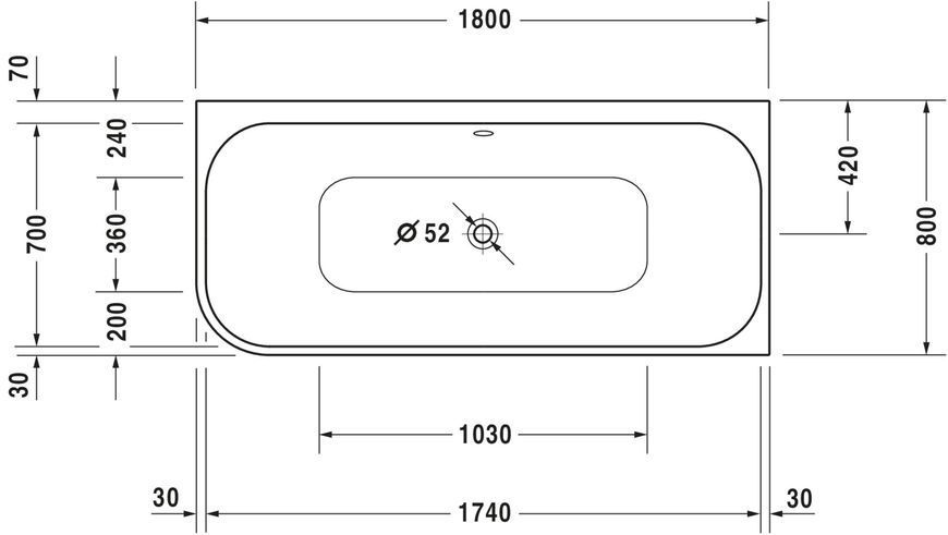 Duravit Happy D.2 Гидромассажная ванна Белый цвет 1800x800 mm, 760317000CE1000 760317000CE1000 фото