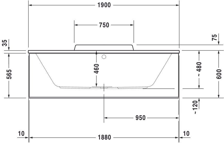 Duravit DuraStyle Гідромасажна ванна Білий колір 1900x900 mm, 760299000CE1000 760299000CE1000 фото