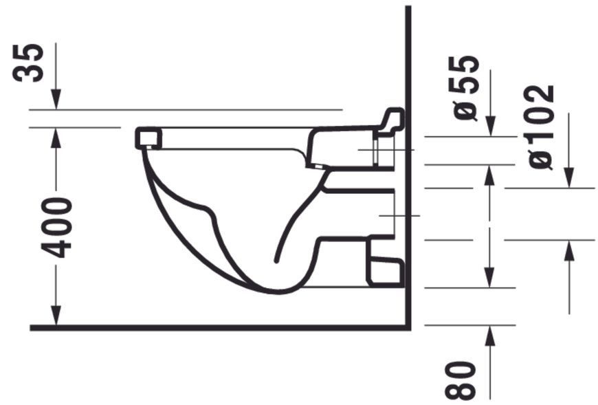 Duravit Starck 3 Унитаз подвесной Белый цвет 545 mm, 2206090000 2206090000 фото