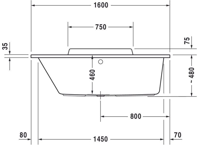 Duravit DuraStyle Гідромасажна ванна Білий колір 1600x700 mm, 760292000CE1000 760292000CE1000 фото