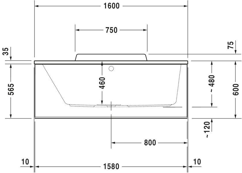 Duravit DuraStyle Гідромасажна ванна Білий колір 1600x700 mm, 760292000CE1000 760292000CE1000 фото