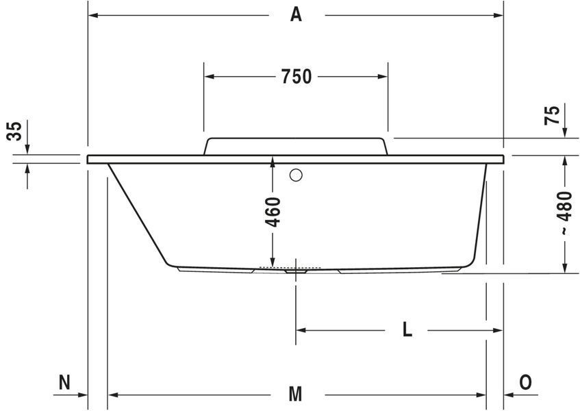 Duravit DuraStyle Гідромасажна ванна Білий колір 1600x700 mm, 760292000CE1000 760292000CE1000 фото