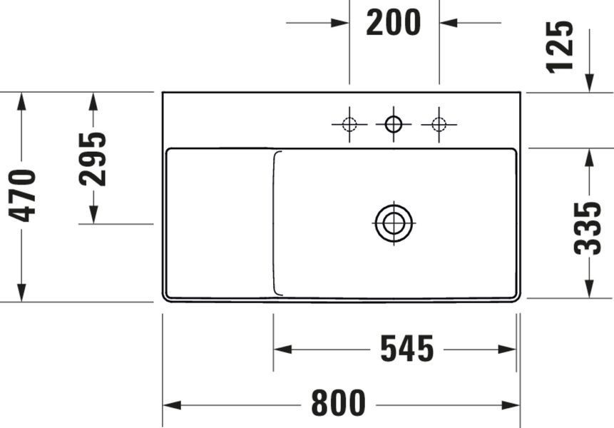 Duravit DuraSquare Умивальник Білий колір 800 мм, 23498000701 23498000701 фото