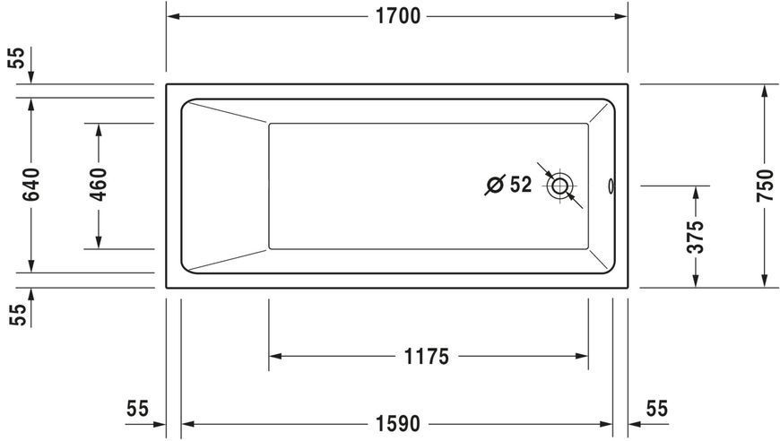 Duravit Vero Air Гідромасажна ванна Білий колір 1700x750 mm, 760412000AS0000 760412000AS0000 фото