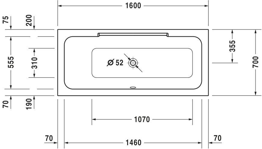 Duravit DuraStyle Гідромасажна ванна Білий колір 1600x700 mm, 760292000CE1000 760292000CE1000 фото